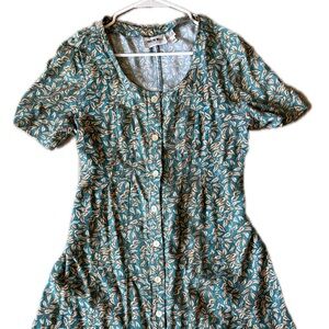 Vintage 90’s Caroline Wells Floral Button Down dress